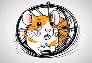 A hamster running in his wheel tattoo idea