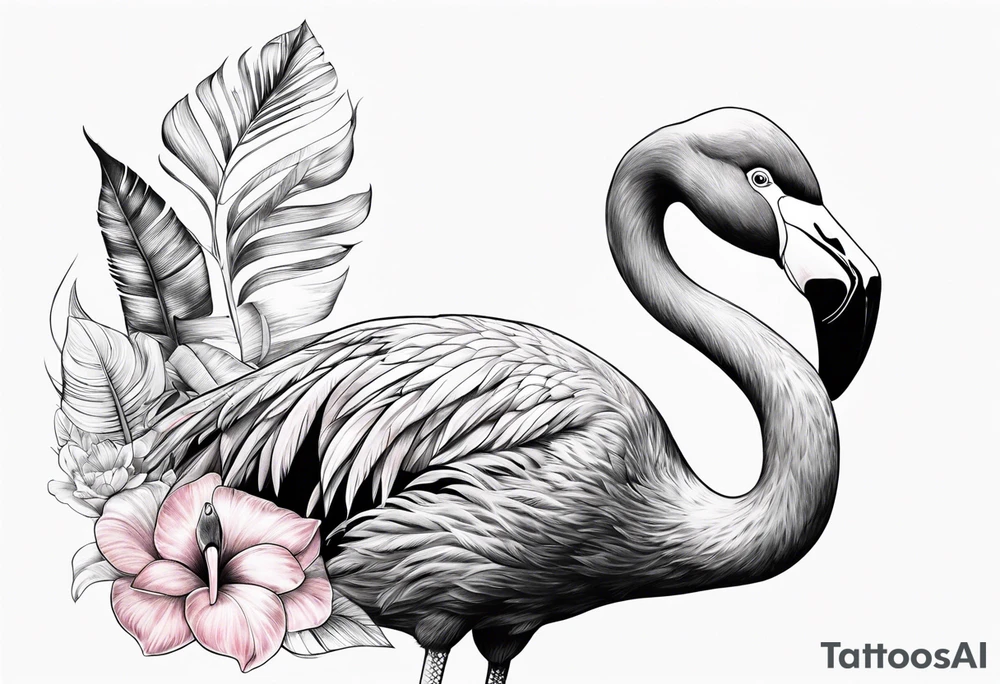cute flamingo tattoo idea