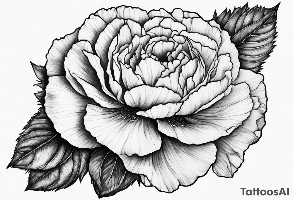 Moon and carnation tattoo idea