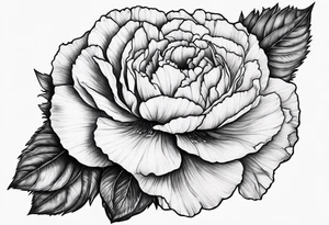 Moon and carnation tattoo idea