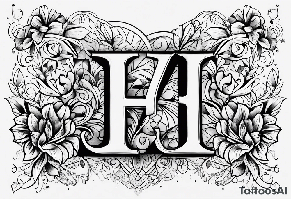 Honorata and Jacek marriage. Generate a tattoo from the letters H and J tattoo idea