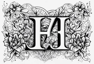 Honorata and Jacek marriage. Generate a tattoo from the letters H and J tattoo idea