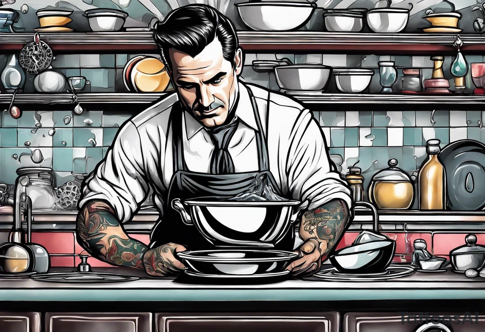 Don Draper washing dishes tattoo idea
