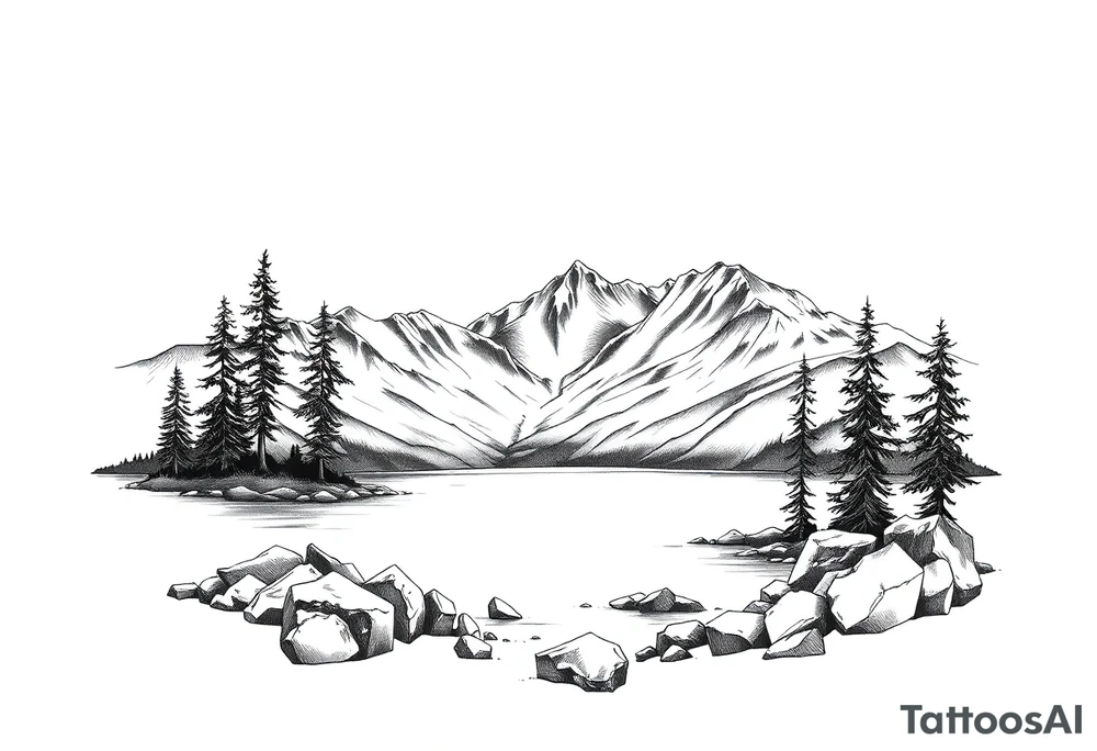 Lake Tahoe vertical image tattoo idea