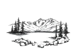 Lake Tahoe vertical image tattoo idea