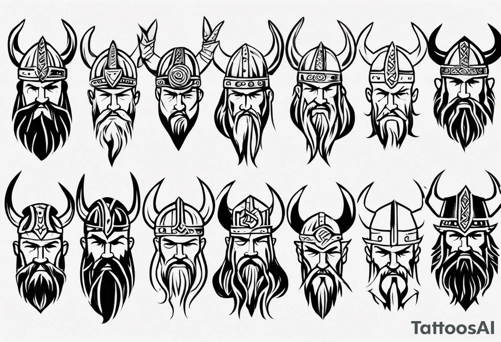 Simple viking head tattoo idea