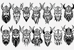 Simple viking head tattoo idea