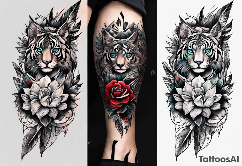 Full leg tattoo from hip to foot, temporary tattoo tattoo idea
