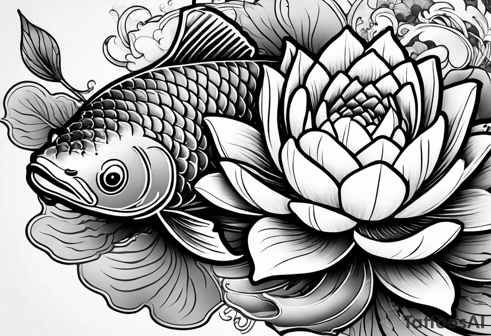 Koi fish with lotus flower tattoo idea