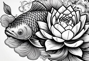 Koi fish with lotus flower tattoo idea