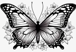 Butterfly flower tattoo idea