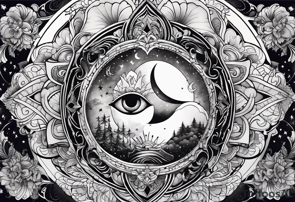 sacred moon tattoo idea