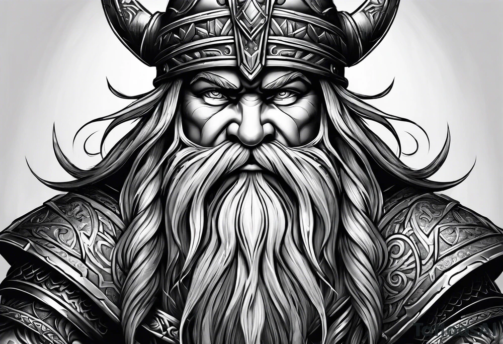 dwarf warrior tattoo idea