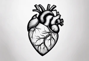 photograph of a human heart as you would see in a human body tattoo idea