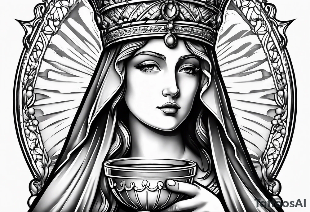 Saint Barbara holding a chalice tattoo idea