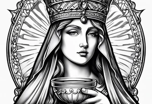 Saint Barbara holding a chalice tattoo idea