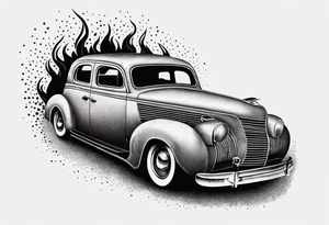 Flaming Molotov cocktail gasoline tattoo idea
