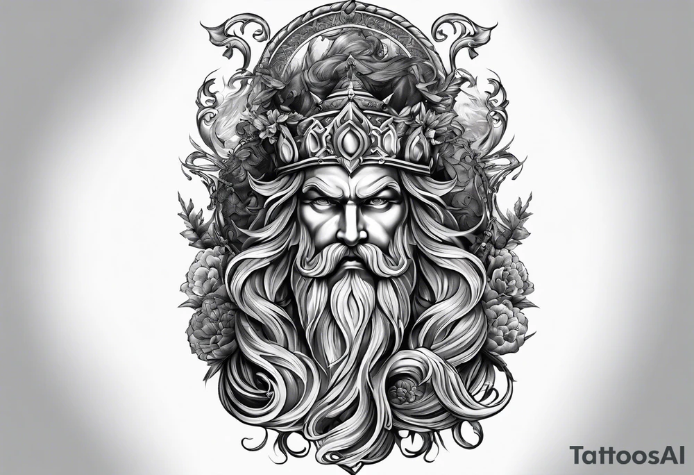 Full fattoo sleeve with Zeus, Poseidon and Hades. tattoo idea