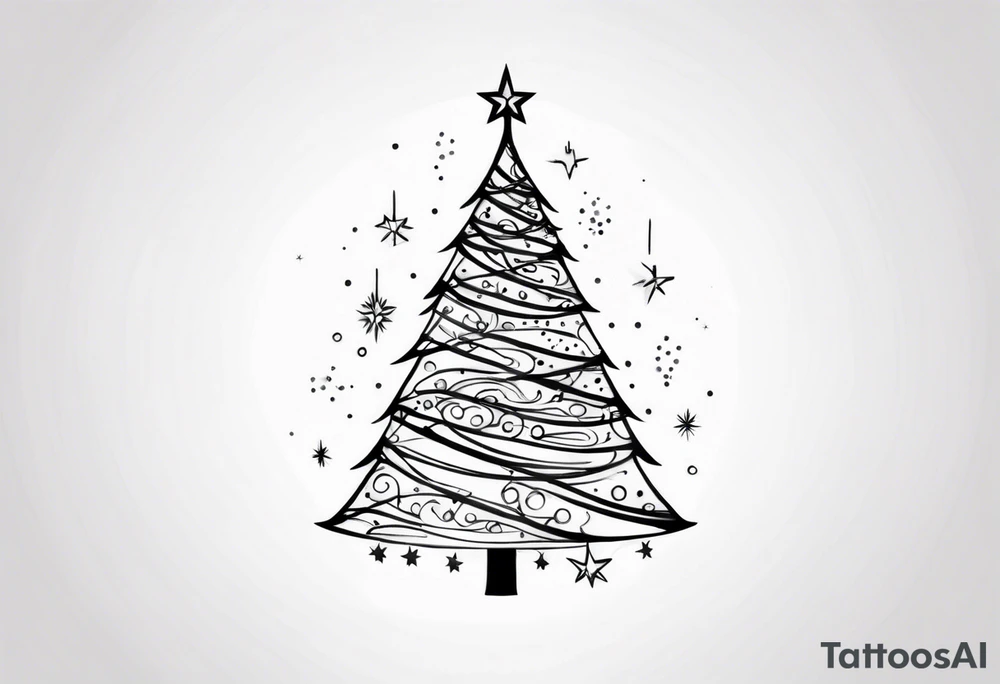 Twinkling Christmas Tree tattoo idea