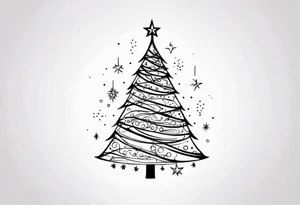 Twinkling Christmas Tree tattoo idea