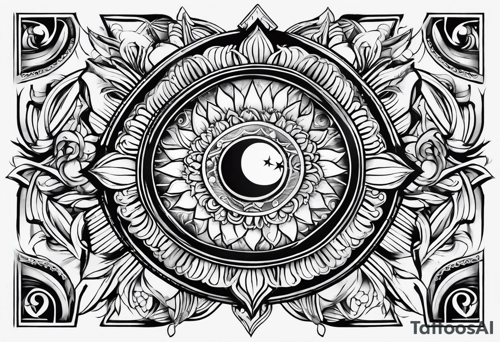 Sky sun tattoo idea