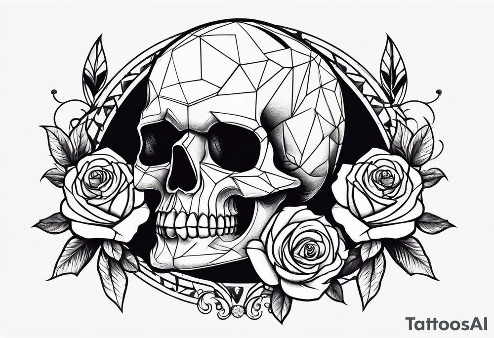 skull and roses tattoo idea