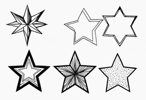 Five artistic stars two big three small tattoo idea
