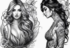 Male and female matching 2 separate tattoos . Water related. tattoo idea