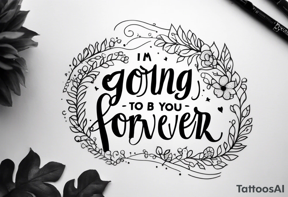 “I’m going to love you forever”, forearm tattoo idea