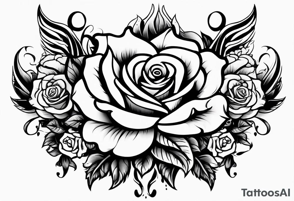 tattoo with demons and roses  for the back tattoo idea