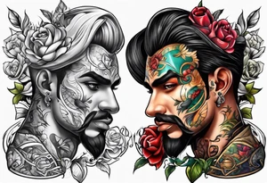 2 faced personality tattoo idea