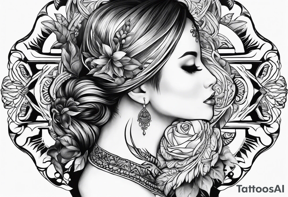 Hand wrapped around woman's neck tattoo idea