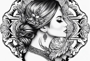 Hand wrapped around woman's neck tattoo idea
