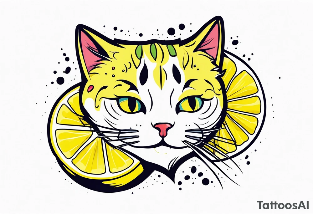 a combination between a lemon and a cat paw tattoo idea