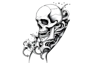 Death is painless half sleeve tattoo idea