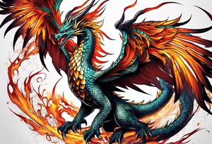 phoenix fighting dragon tattoo idea
