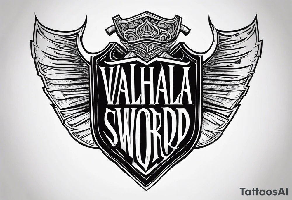 Valhalla sword shield tattoo idea