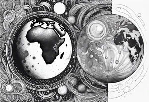 moon and earth collide tattoo idea