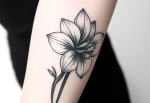 Narcissus flower on forearm tattoo idea
