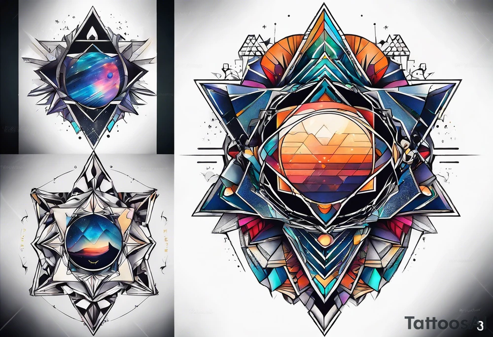 geometry meet the space tattoo idea