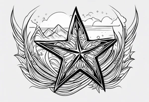 Wave arrow starfish tatto tattoo idea