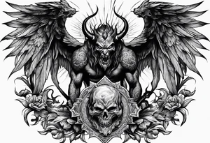 Devil fighting Angel tattoo idea