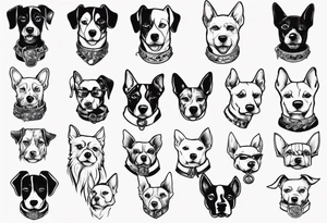 a dog with 12 collars tattoo idea