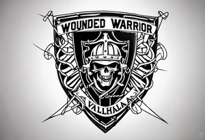 Wounded warrior valhalla shield barb wire prison tattoo idea
