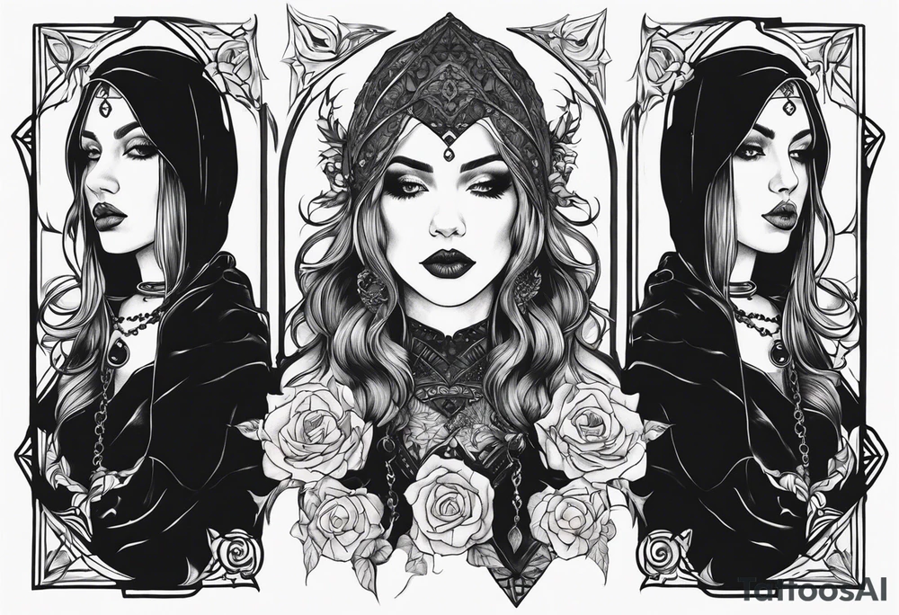 Gothic female style tattoo idea