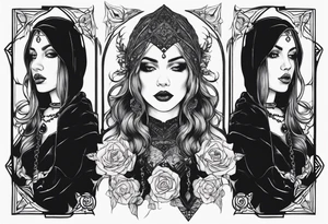 Gothic female style tattoo idea