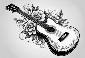Guitar with flowers growing off the side tattoo idea