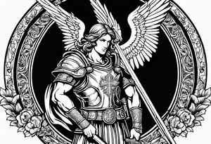 image of st michael the archangel with sword and shieldtattoo tattoo idea