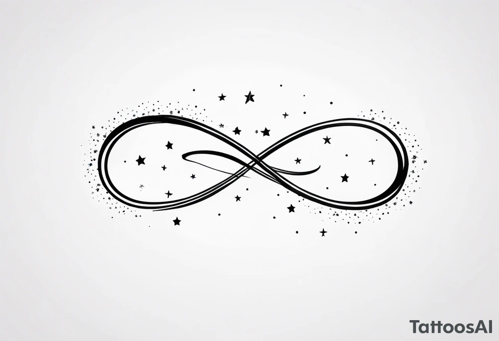 Small Infinity loop with stars tattoo idea