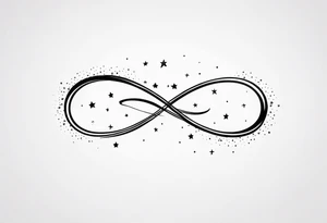 Small Infinity loop with stars tattoo idea